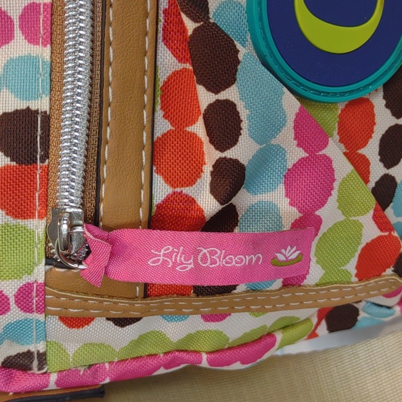 Lily Bloom Multi-Color Polka Dot Crossbody Purse Karma Bloom Fabric Initial "C" - Picture 3 of 15